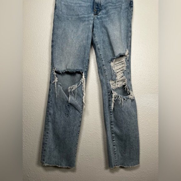 Good American Blue Boyfriend Distressed Casual jeans size 26 - Picture 3 of 9